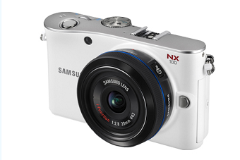 SAMSUNG NX100(白) 20mm F2.8餅乾鏡 搭載1460萬APS-CCMOS影像感測器 內附閃燈一支